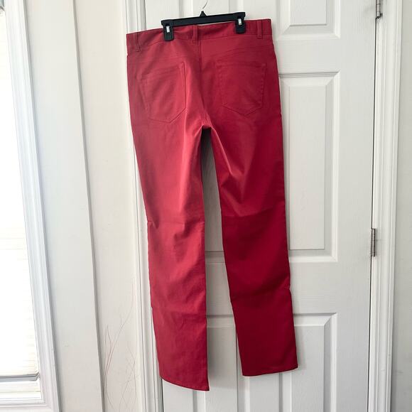 Peter Millar Crown Sport EB66 Performance Five Pocket Red Golf Trouser Pants 35 - Picture 9 of 13